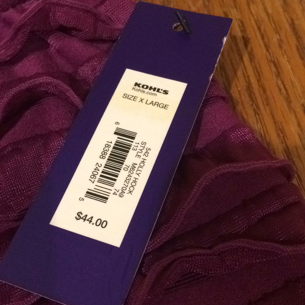 Apt. 9 NWT fuchsia/plum colored skirt w/ ruffles - Picture 2 of 4